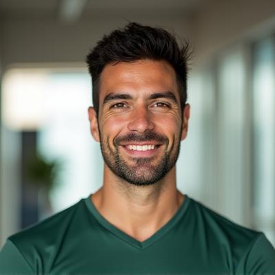 Javier Delgado, coach de bienestar de Ritmo Sombrío, con un semblante amable.