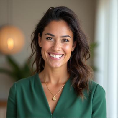 Sofía Ramírez, coach de bienestar de Ritmo Sombrío, sonriendo.