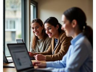 Grupo de personas interactuando en un foro virtual, simbolizando comunidad y apoyo